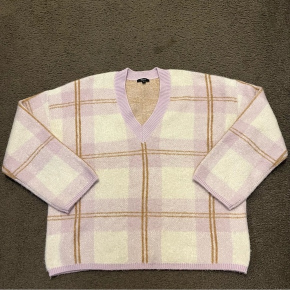 Rails Colleen Sweater In Lilac Plaid - Picture 4 of 6